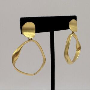 MADEWELL Gold-Tone Organic Drop Hoop Earrings